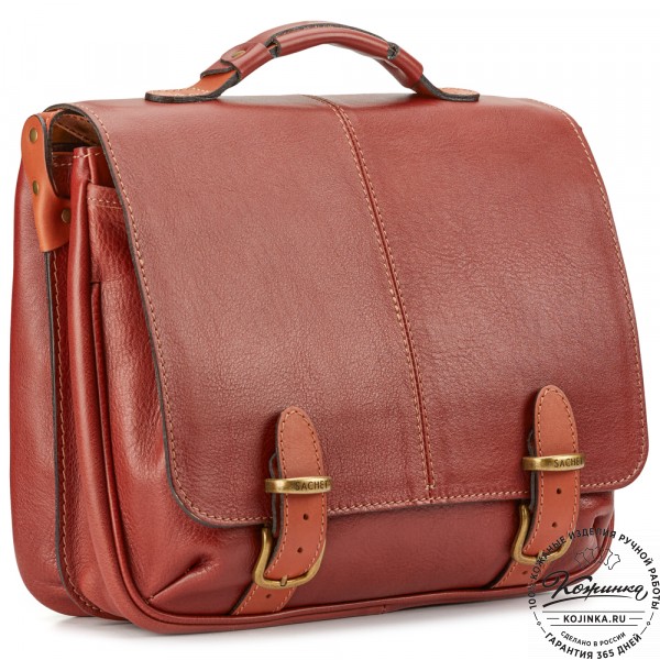Кожаный портфель "Сорбонна" (светло-коричневый). фото 1