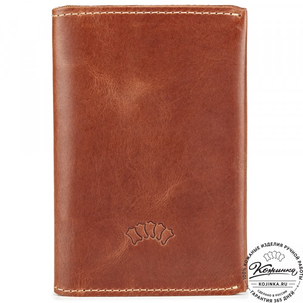 Кожаная обложка на паспорт "Ванкувер" (коричневая). фото 1