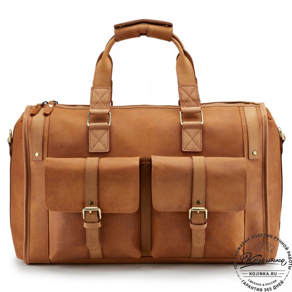 Кожаная дорожная сумка "Балтимор" (коричневый  крейзи). фото 1