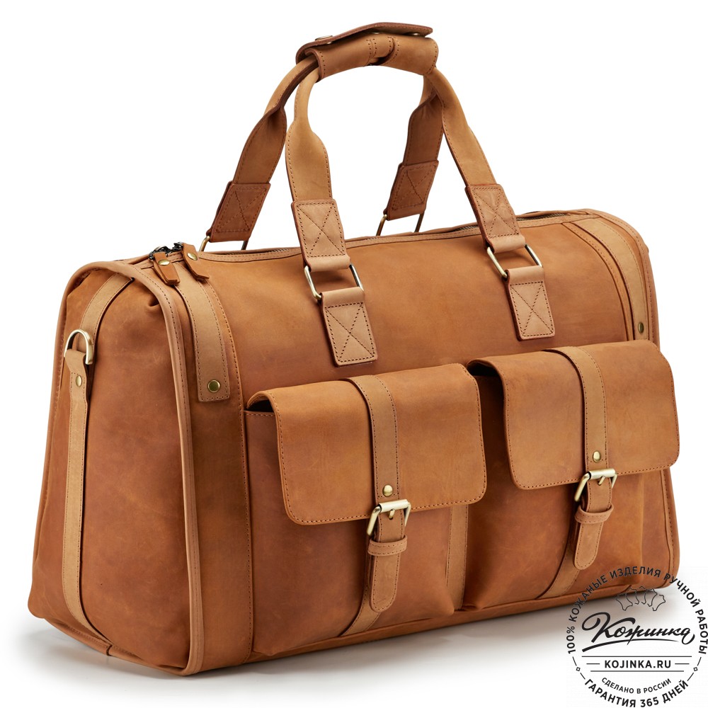 Кожаная дорожная сумка "Балтимор" (коричневый  крейзи)