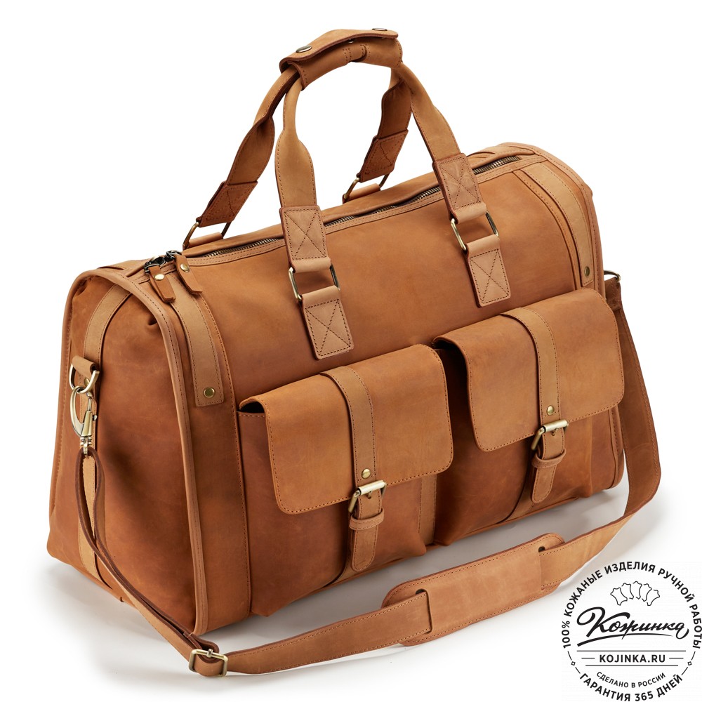 Кожаная дорожная сумка "Балтимор" (коричневый  крейзи)