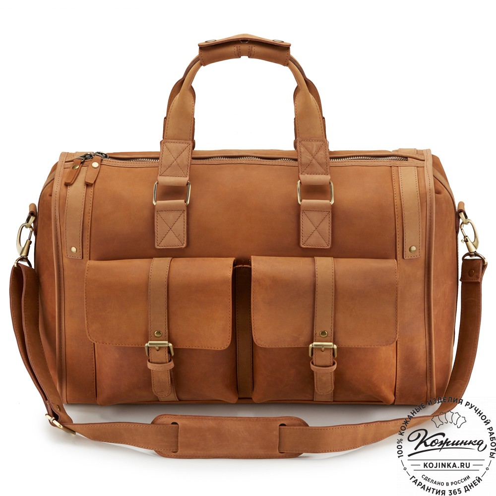 Кожаная дорожная сумка "Балтимор" (коричневый  крейзи)