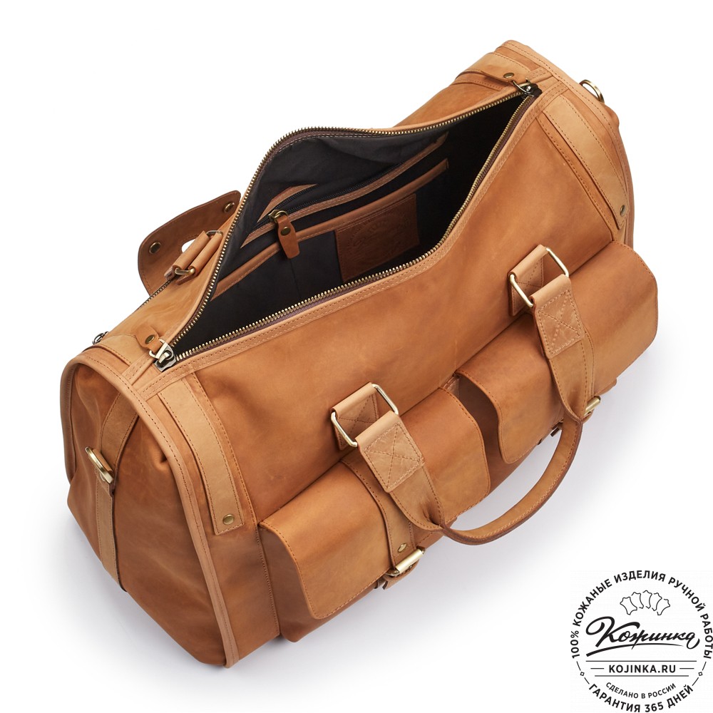 Кожаная дорожная сумка "Балтимор" (коричневый  крейзи)