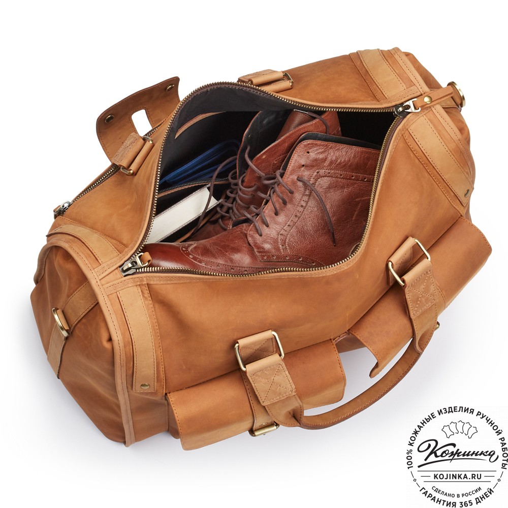 Кожаная дорожная сумка "Балтимор" (коричневый  крейзи)