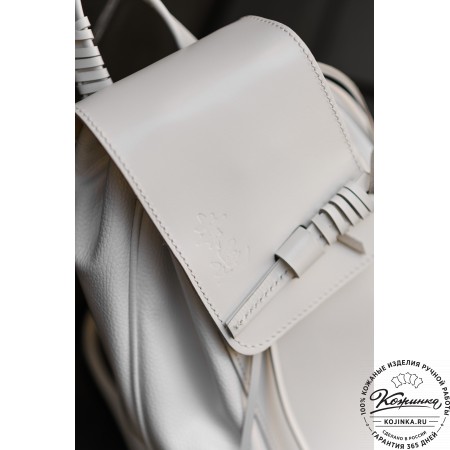 Женский кожаный рюкзак "Гейша" (синий)