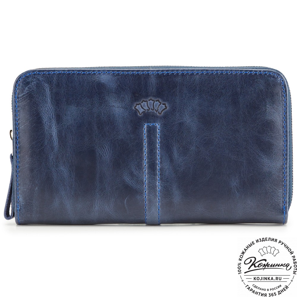 Кожаный клатч "Картер New" (синий антик) 