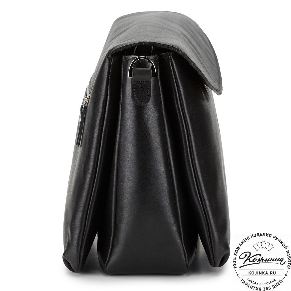 Кожаная женская сумка "Кейт" (чёрная)