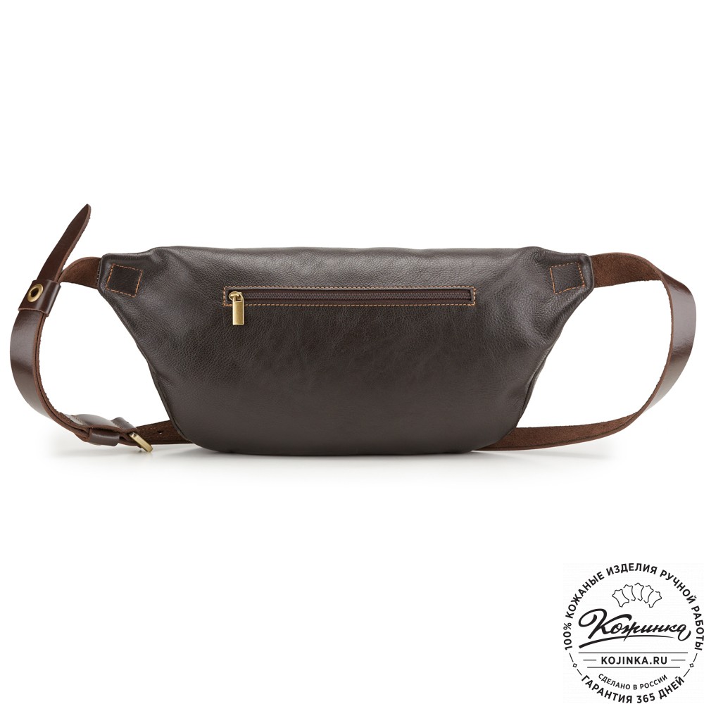 Кожаная нагрудная сумка "Мельбурн" (тёмно-коричневая)