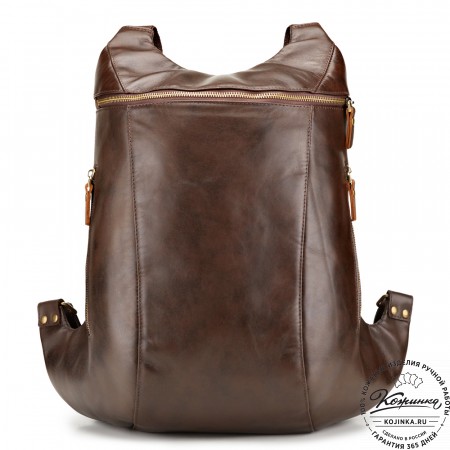 Кожаный рюкзак "Ургант" (коричневая гладкая кожа)