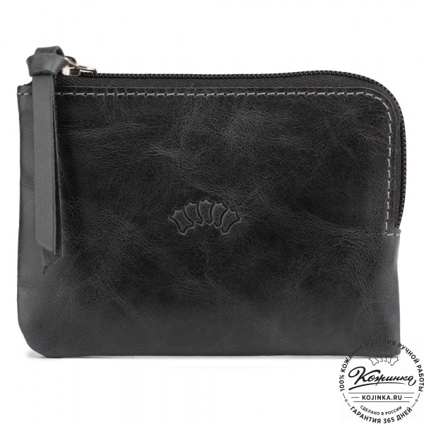 Кожаный кошелёк "Баден" (чёрный). фото 1