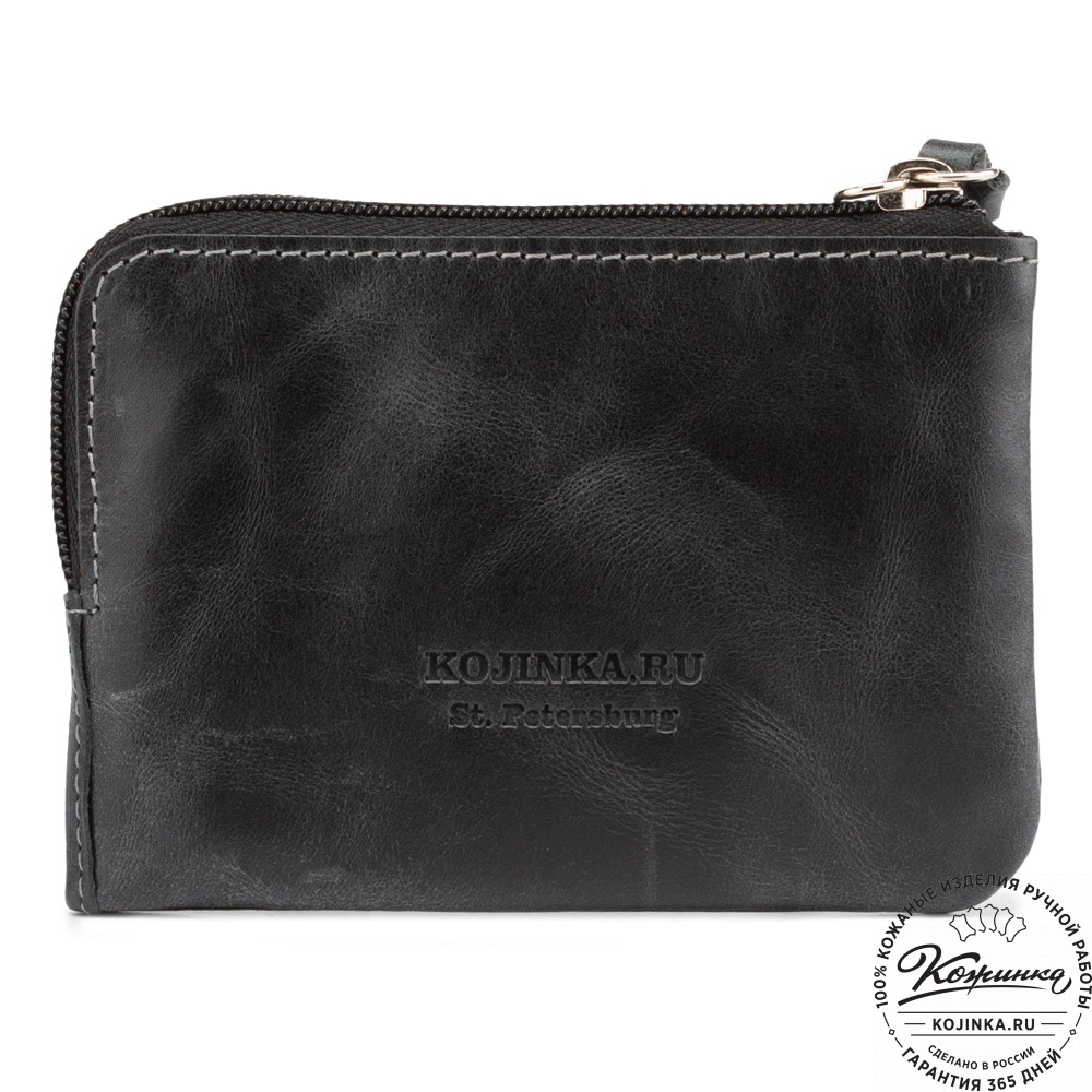 Кожаный кошелёк "Баден" (чёрный)