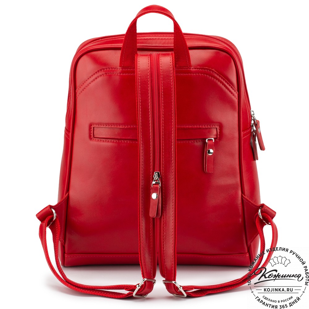 Кожаный рюкзак "Пандора" (красная гладкая кожа)