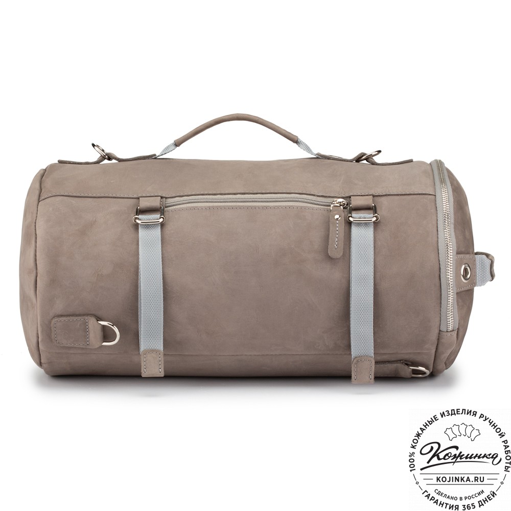 Кожаная сумка-трансформер "Скаут" (cерый крейзи)