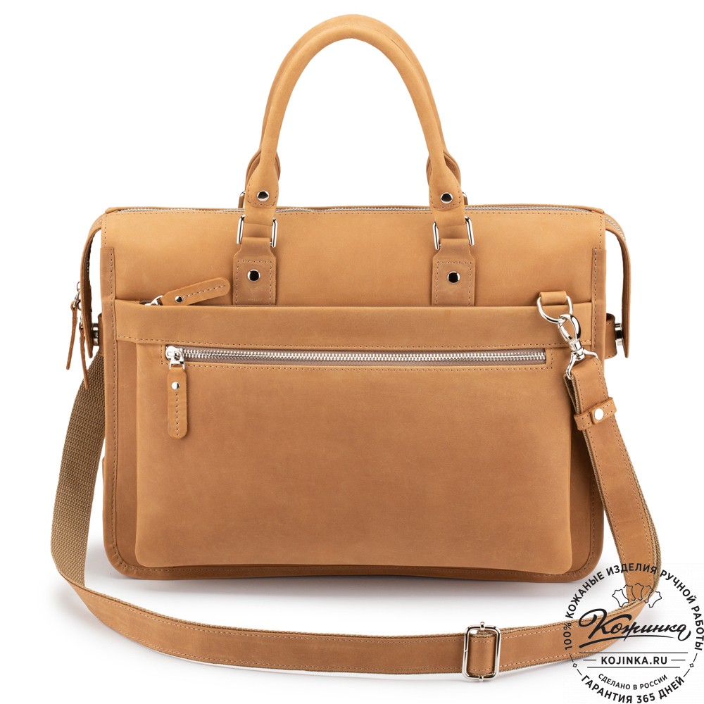 Кожаная деловая сумка "Вильямс" (коричневый крейзи) 