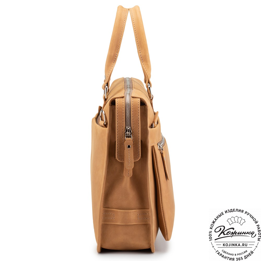 Кожаная деловая сумка "Вильямс" (коричневый крейзи) 