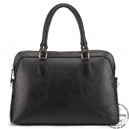 Женская кожаная сумка "Аврора" (чёрная гладкая кожа)