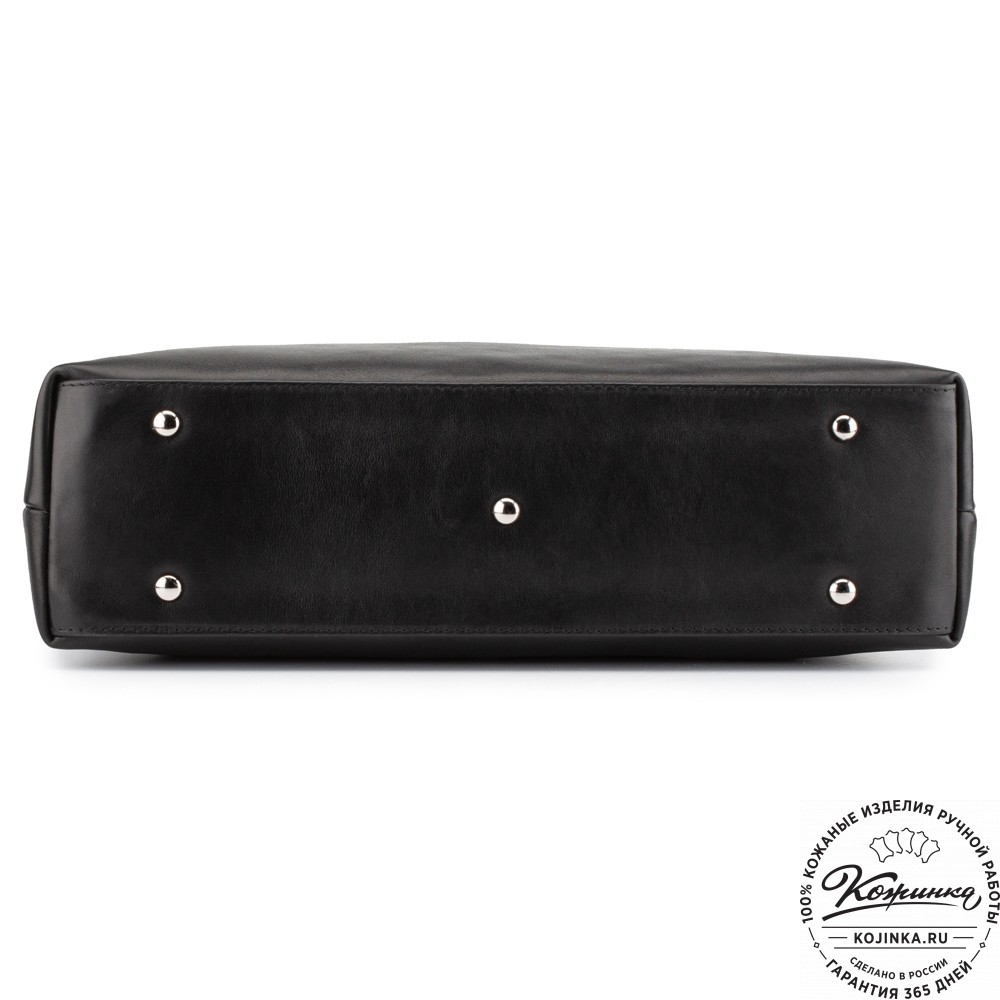 Женская кожаная сумка "Аврора" (чёрная гладкая кожа)