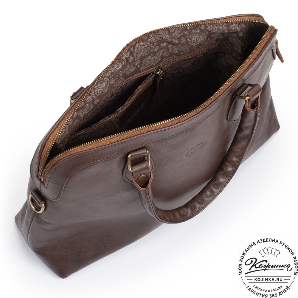 Женская кожаная сумка "Аврора" (коричневая гладкая кожа)