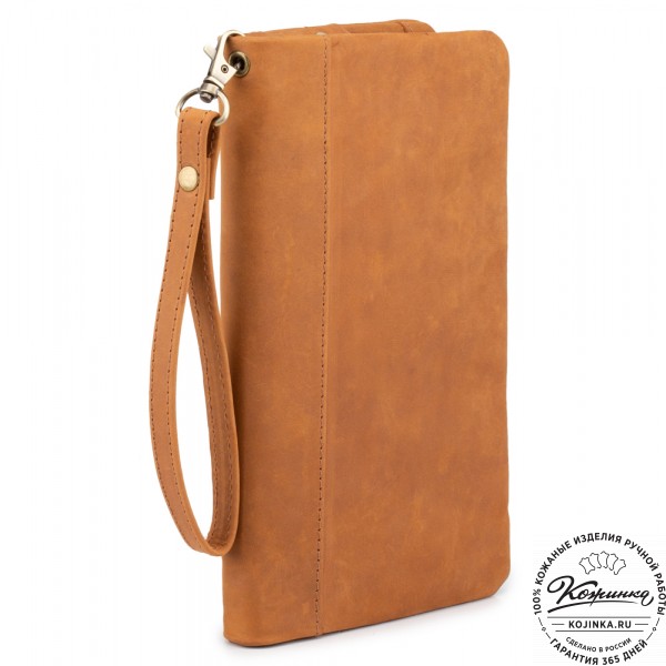 Кожаный клатч "Дарси" (коричневый крейзи). фото 1