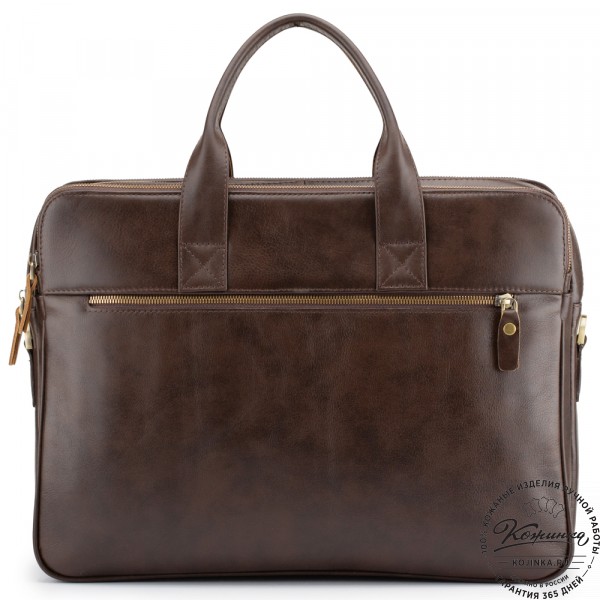Кожаная деловая сумка "Густав" (коричневая гладкая кожа). фото 1