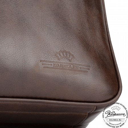 Кожаная деловая сумка "Густав" (коричневая гладкая кожа)