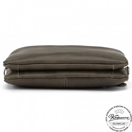 Женская кожаная сумка "Хельга" (хаки гладкая кожа)