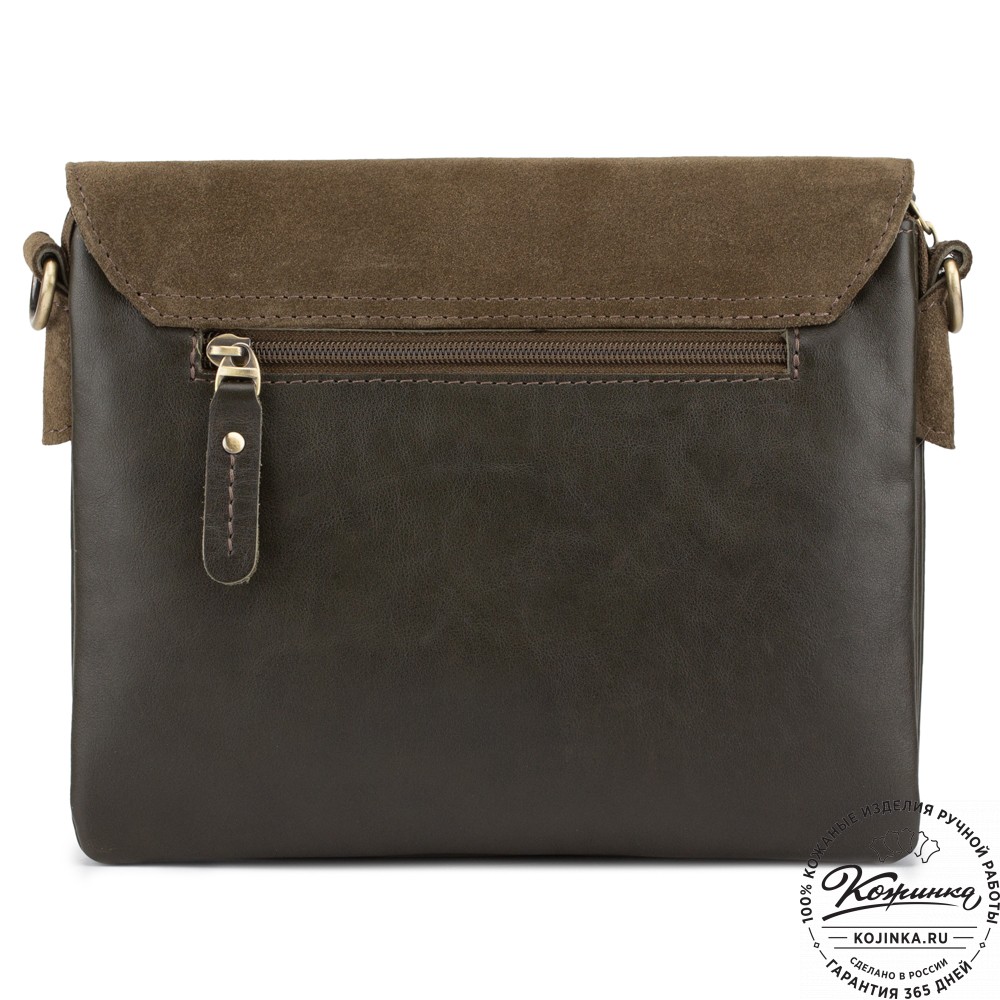 Женская сумка из кожи и замши  "Мишель мини" (хаки)