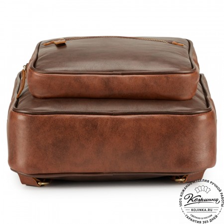 Кожаный рюкзак "Касандра" (светло-коричневый с тёмно-коричневым)