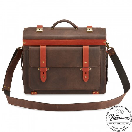 Кожаный портфель-кофр "Корлеоне" (коричневый крейзи)