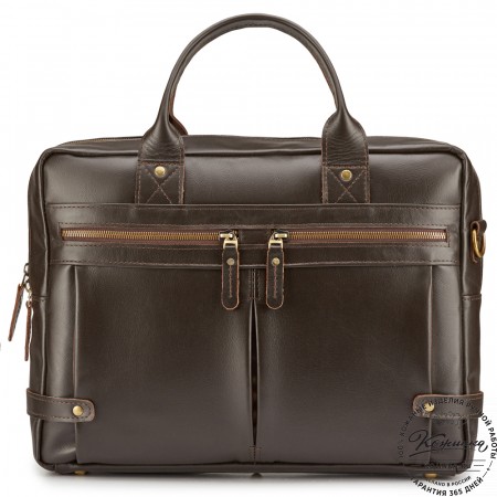Кожаная деловая сумка "Роджер" (коричневая) 
