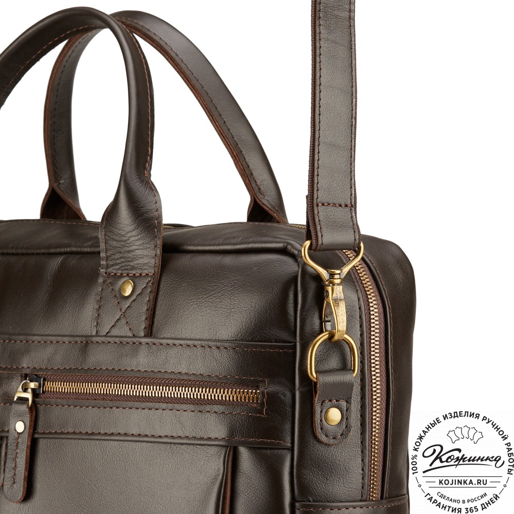 Кожаная деловая сумка "Роджер" (коричневая) 