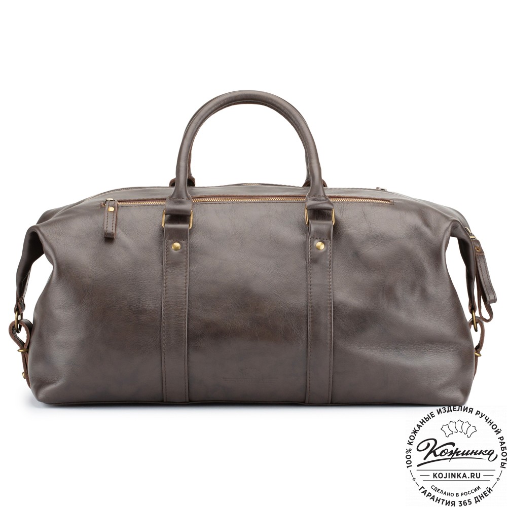 Кожаная дорожно-спортивная сумка Англия (коричневая гладкая кожа)