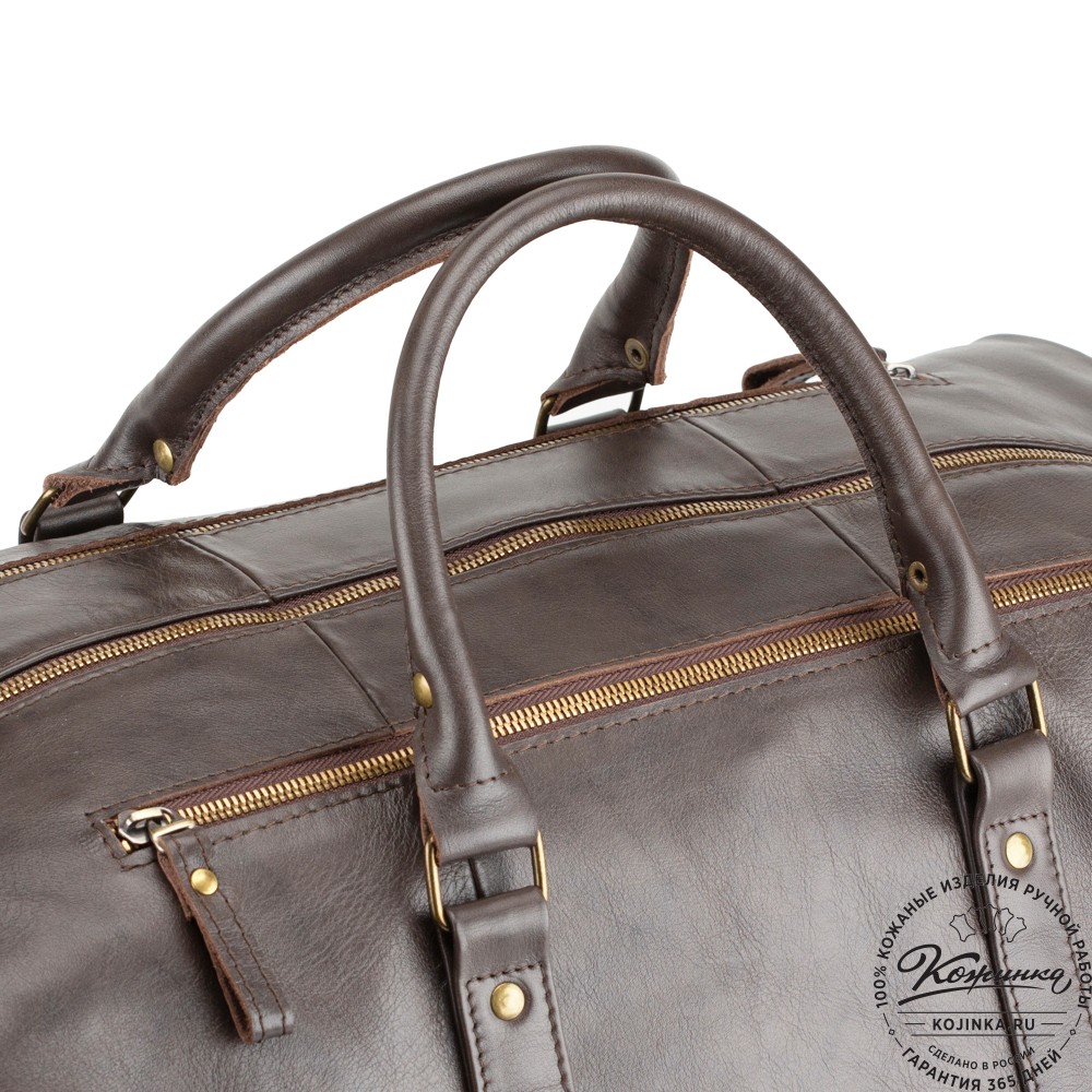 Кожаная дорожно-спортивная сумка Англия (коричневая гладкая кожа)