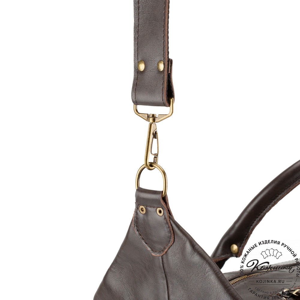 Кожаная дорожно-спортивная сумка Англия (коричневая гладкая кожа)