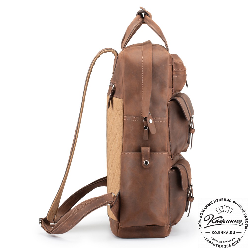 Кожаный рюкзак "Вассерман" (темно-коричневый крейзи)