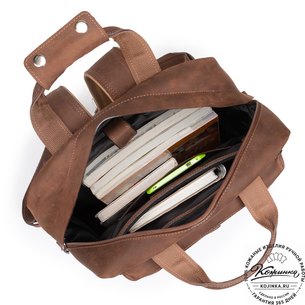 Кожаный рюкзак "Вассерман" (темно-коричневый крейзи)