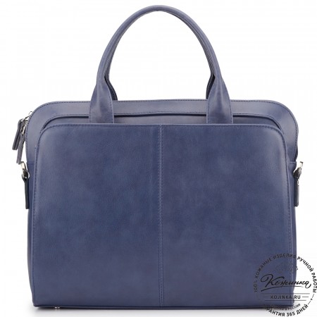 Женская кожаная сумка "Батерфляй" (синяя гладкая кожа)