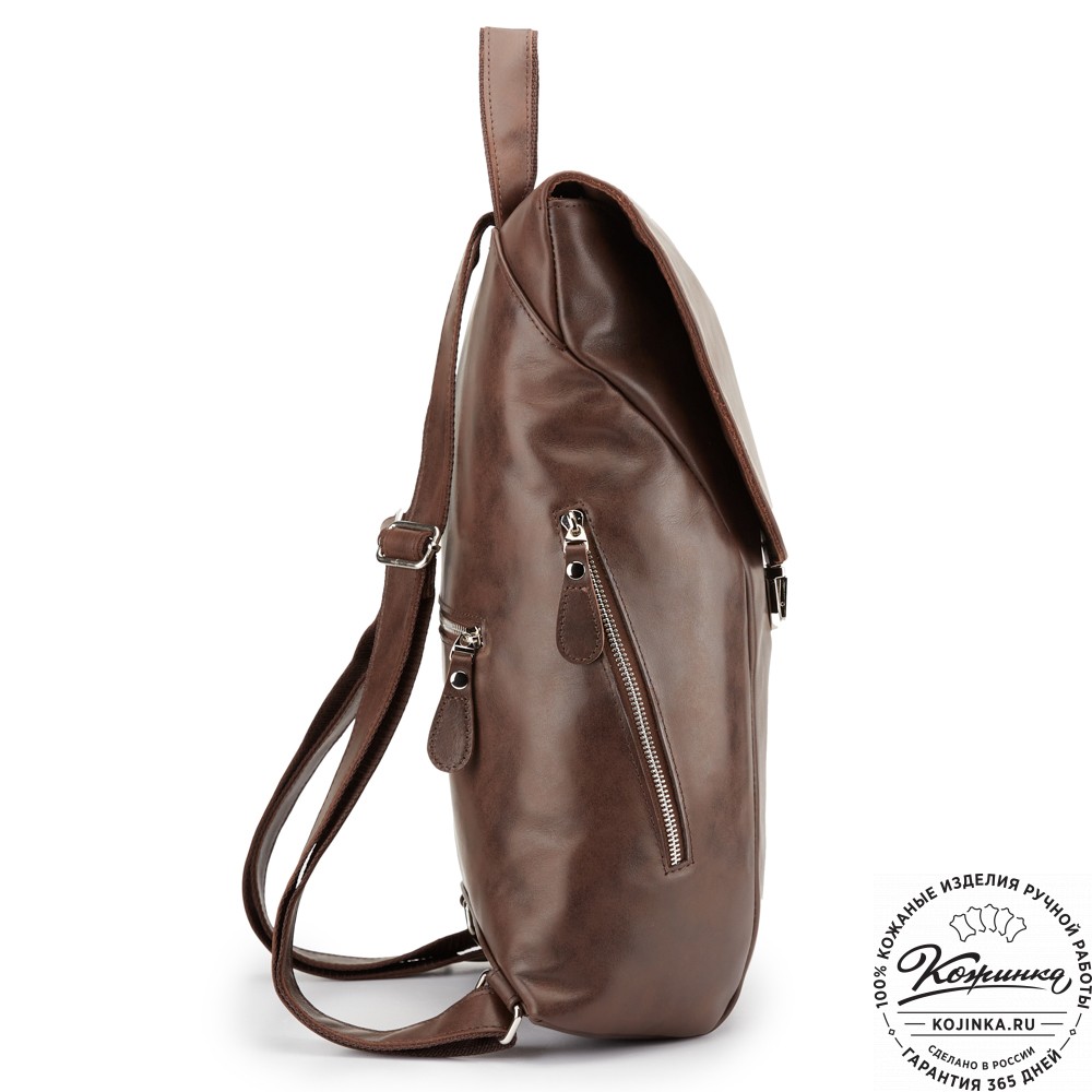 Кожаный рюкзак "Беатрис" (коричневая гладкая кожа)