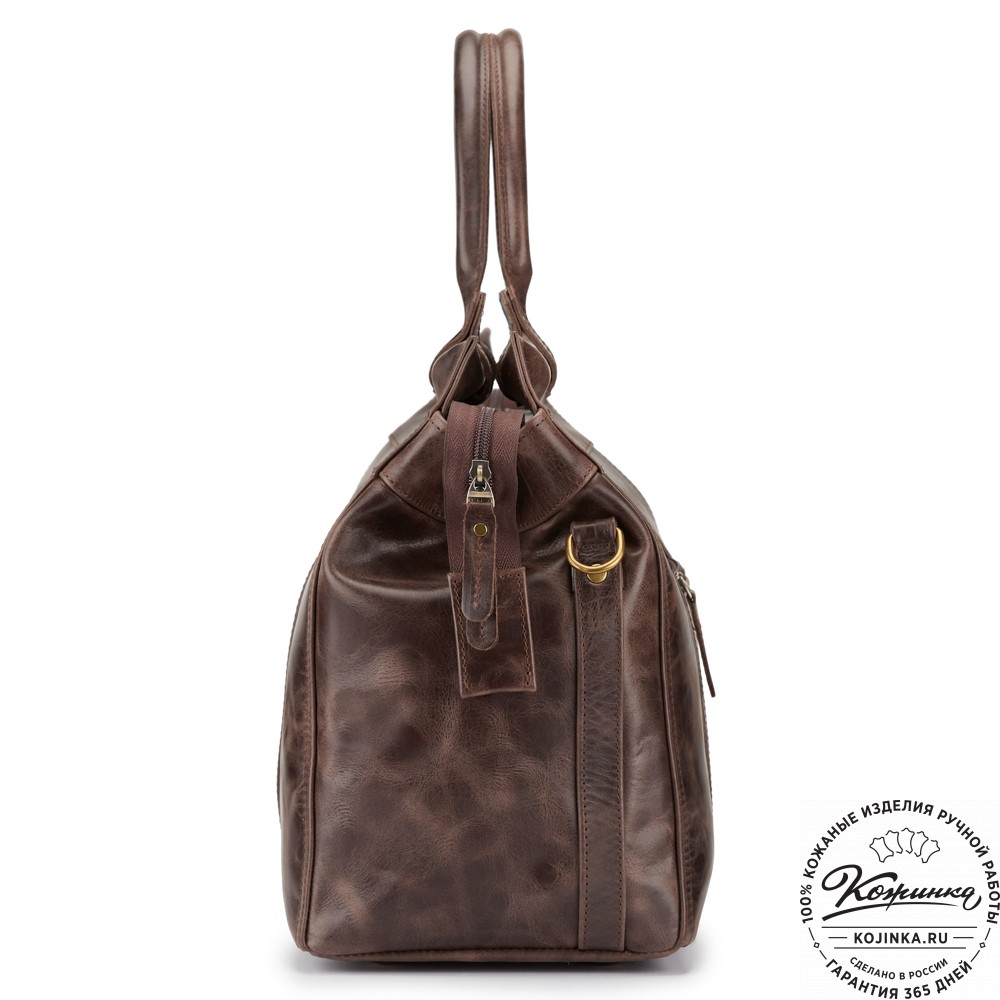 Кожаный городской саквояж "Фостер" (тёмно-коричневый антик)