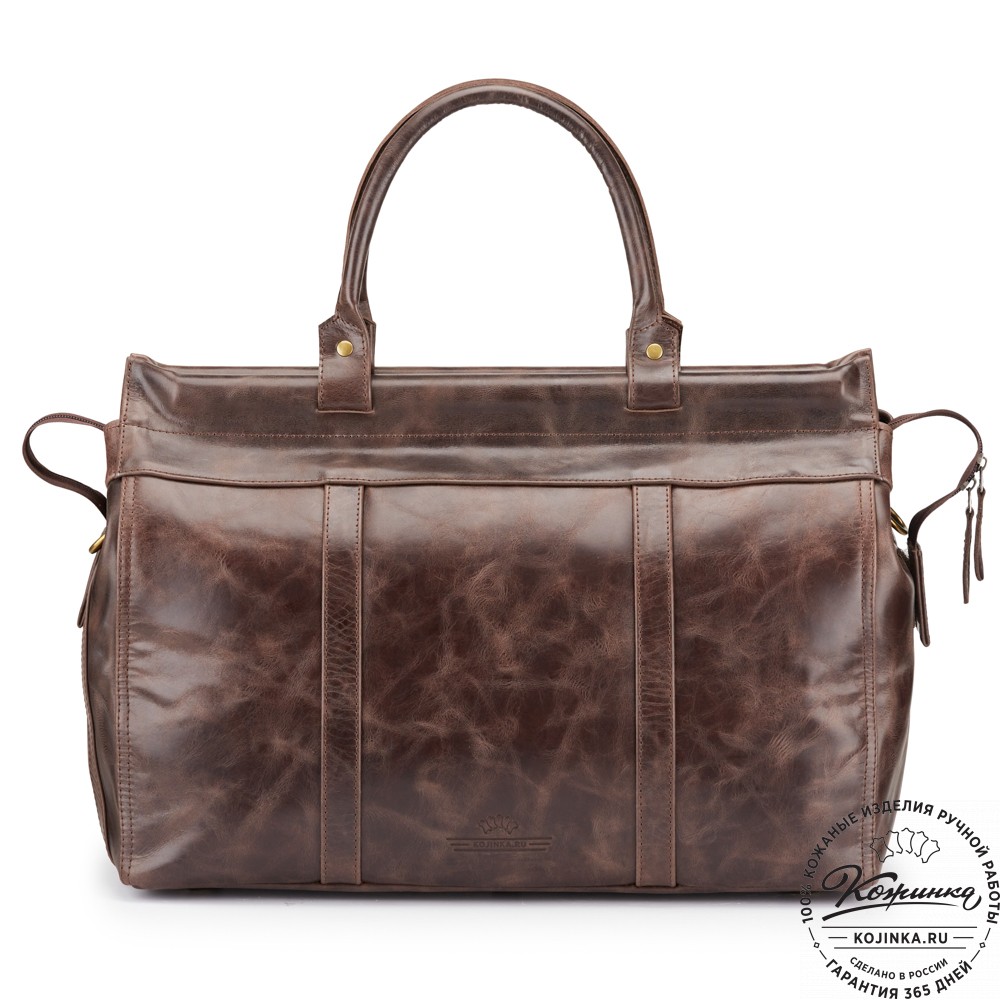Кожаный городской саквояж "Фостер" (тёмно-коричневый антик)