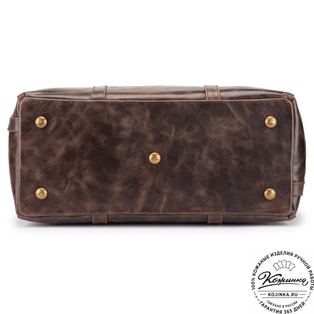Кожаный городской саквояж "Фостер" (тёмно-коричневый антик)