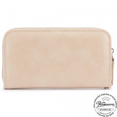 Кожаный клатч "Картер" (бежевая гладкая кожа) 