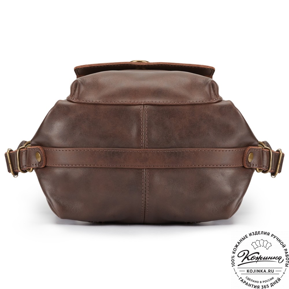 Женская кожаная сумка-рюкзак "Ника" (тёмно-коричневая)