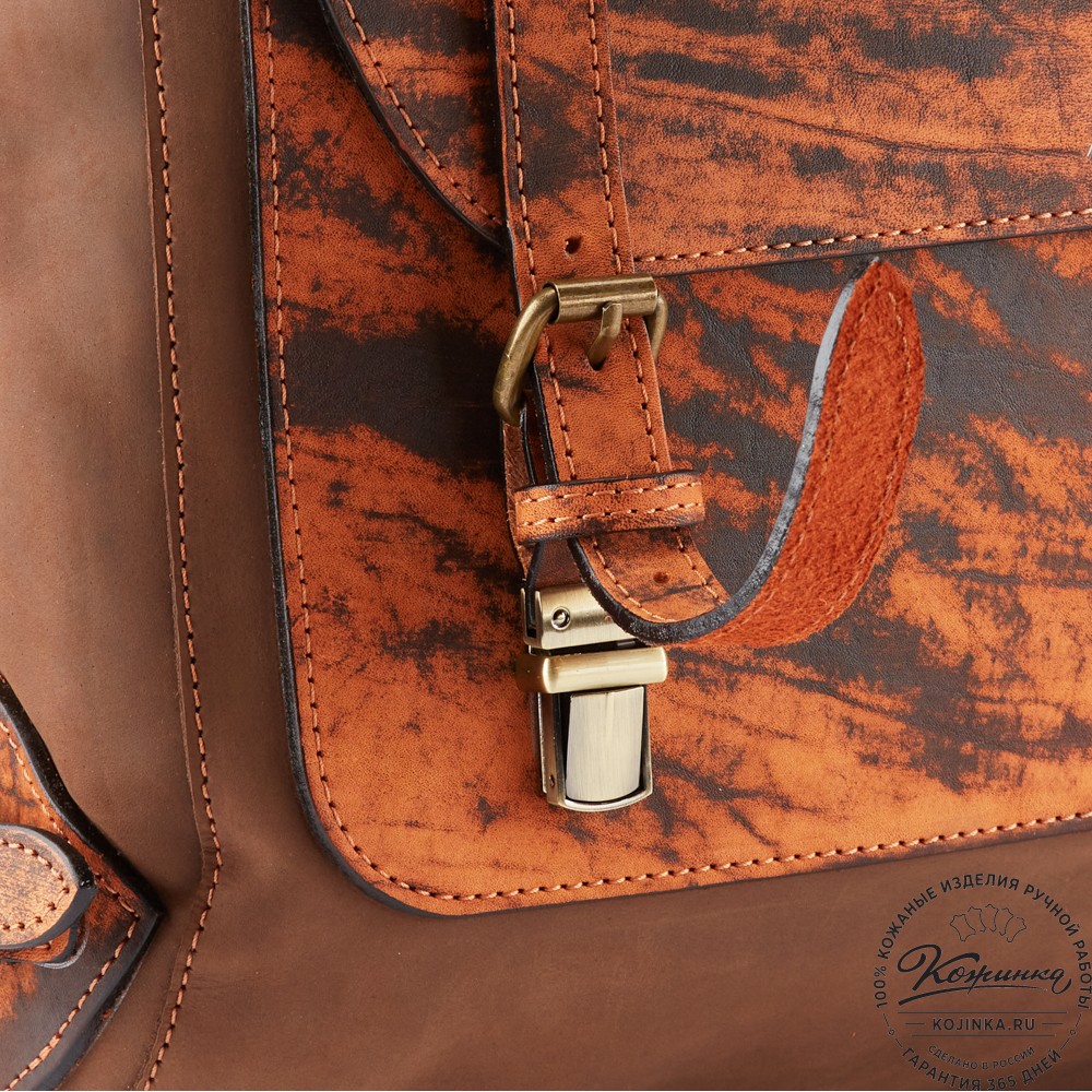 Кожаный рюкзак "Рафаэль New" (коричневый с рыжем старением)