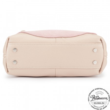 Женская кожаная сумка "Валери" (пудра)