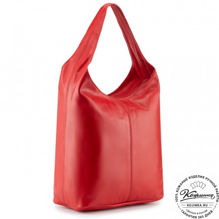 Женская кожаная сумка "Винтаж" (красная) 