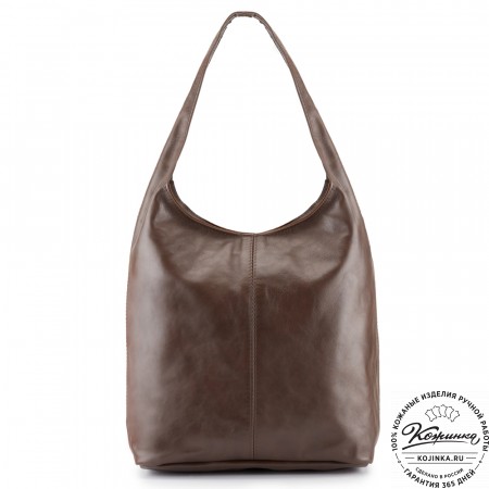 Женская кожаная сумка "Винтаж" (тёмно-коричневая) 