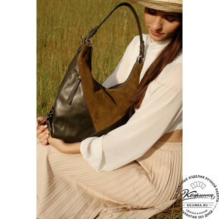  Женская кожаная сумка "Эмилия" (хаки)