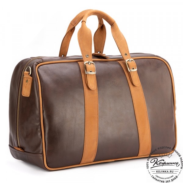 Кожаная дорожная сумка "Бристоль" (коричневая гладкая кожа). фото 1