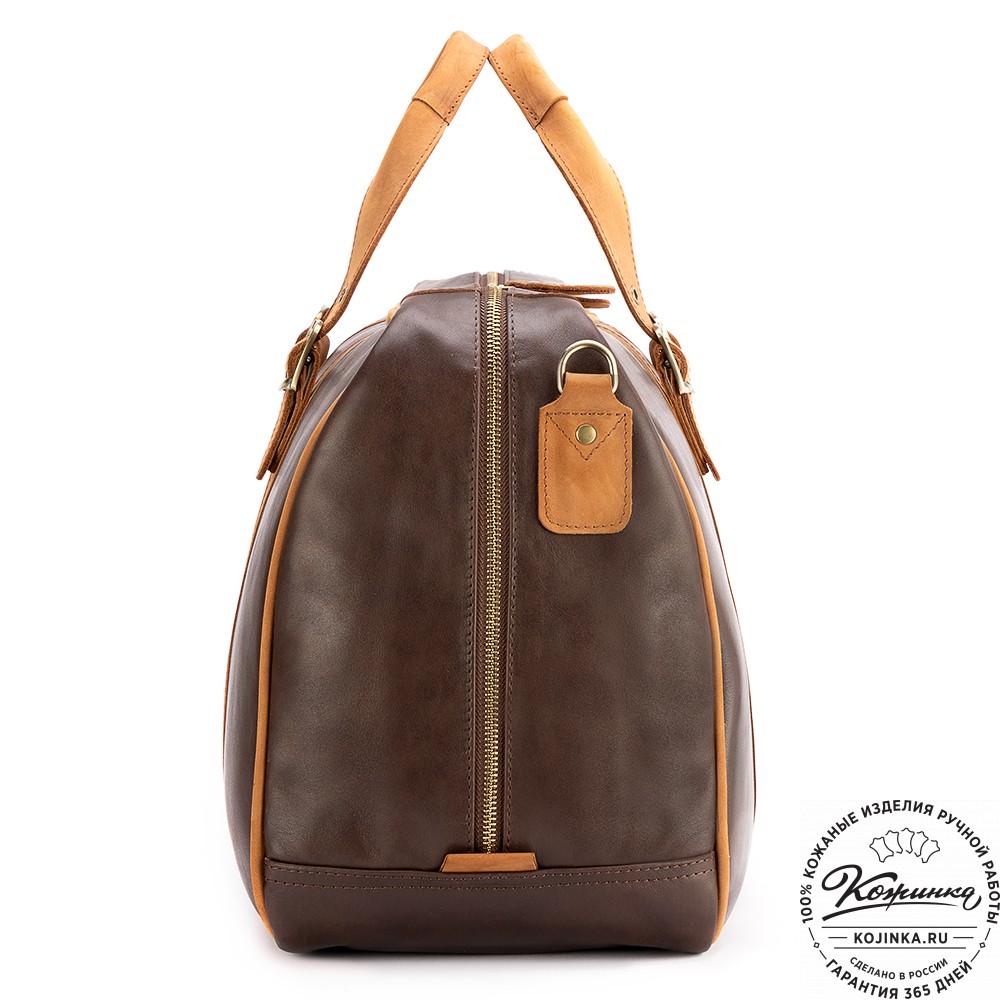Кожаная дорожная сумка "Бристоль" (коричневая гладкая кожа)